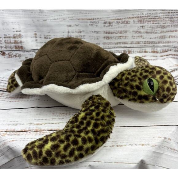 Wild Republic Green Sea Turtle Cuddlekins Stuffed Animal - 15" EUC‎ Soft Cuddly - Picture 3 of 7